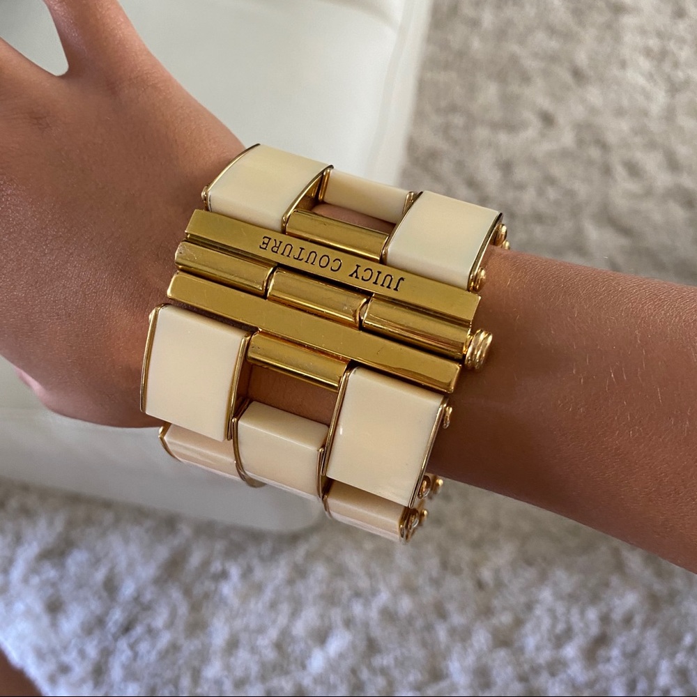 Juicy Couture gold and cream ceramic bracelet